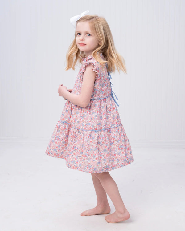 Valeria Pink & Blue Floral Dress