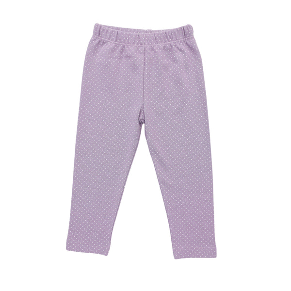 Straight Leggings- Lavender Bitty Dot