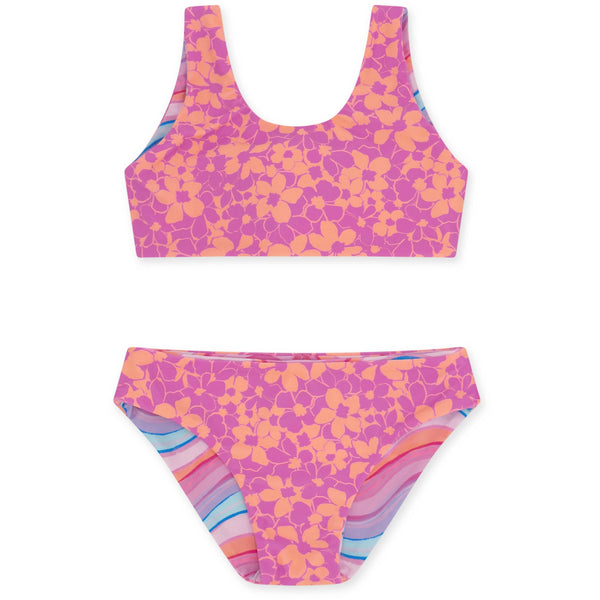 Island Hopper Reversible Bikini- Flower Power/Sunset Haze