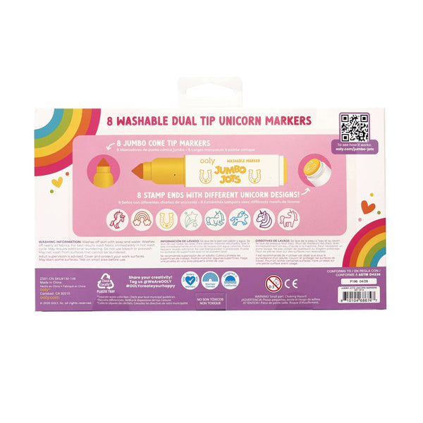 Jumbo Jots Dual Tip Unicorn Markers- Set of 8