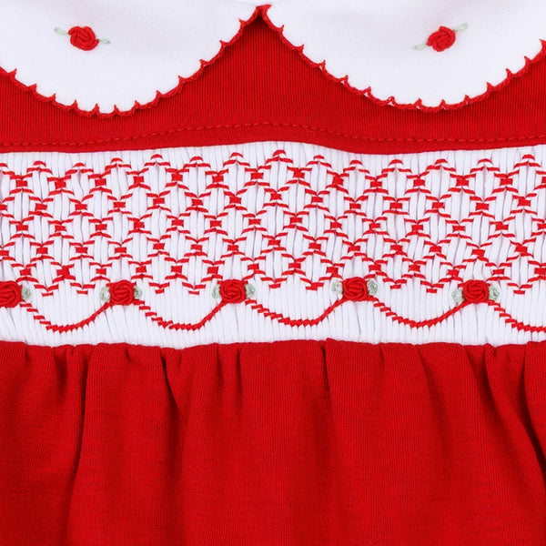 Millie Smocked Bubble- Red