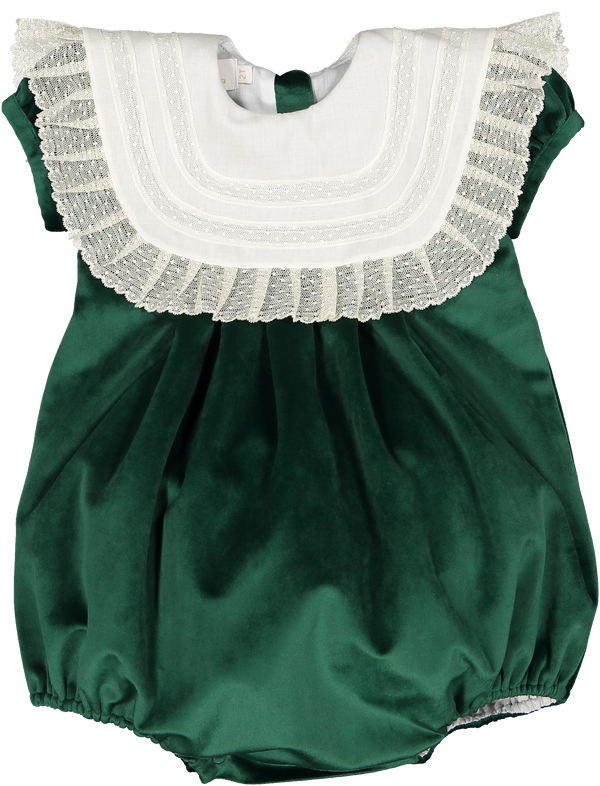 Lace Emerald Green Velvet Bubble