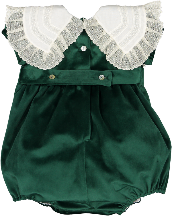 Lace Emerald Green Velvet Bubble