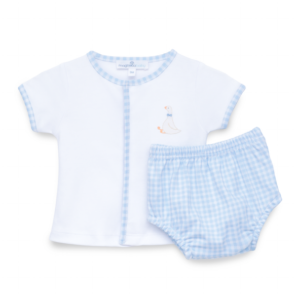 Silly Goose Diaper Cover Set- Light Blue