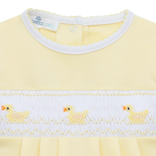 Little Ducklings Smocked Bubble- Yellow