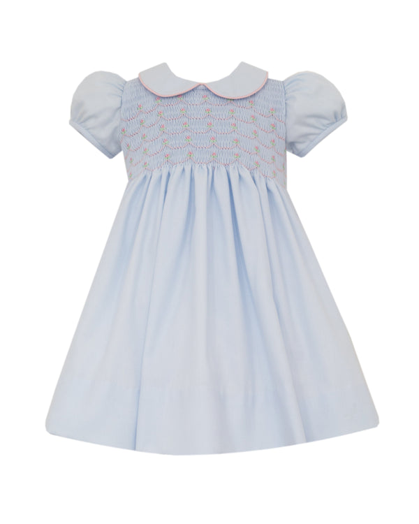 Kaylee Smock Dress- Lt. Blue