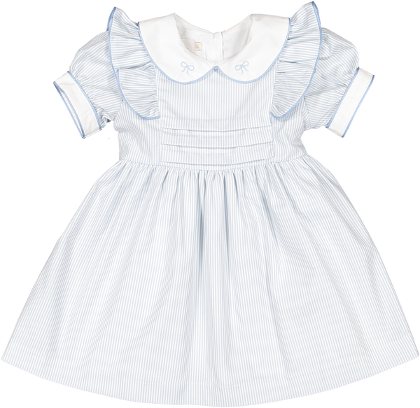 Oxford Bow Dress- Blue
