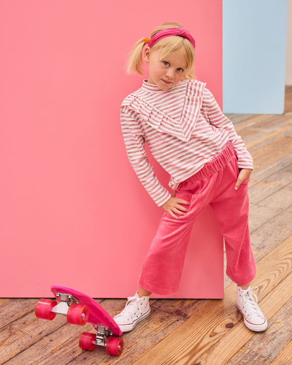 Cropped Palazzo Pants- Tulip Velour