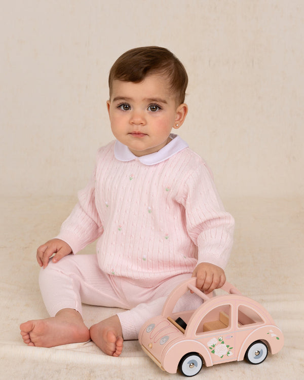Peter Pan Cable Knit Set- Pink