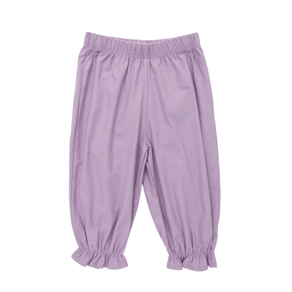 Corduroy Ruffle Bloomer Pants- Lavender