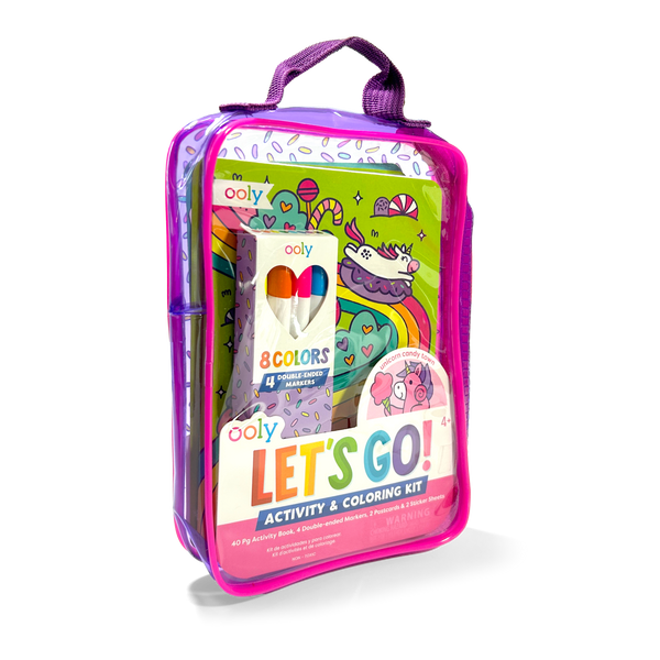 Let's Go!: Activity & Coloring Kit- Unicorn Candy Town