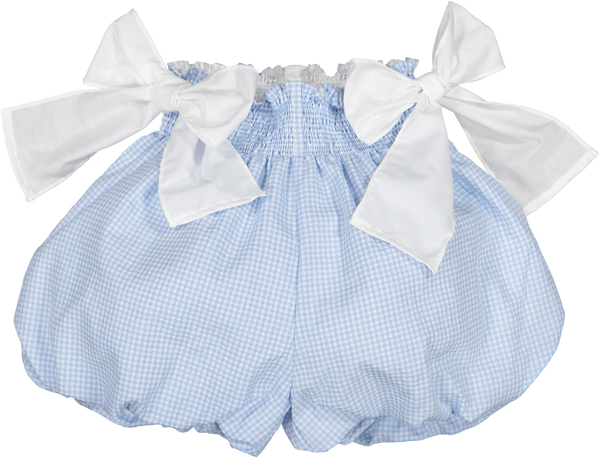 Mini Blue Gingham Bubbly Shorts