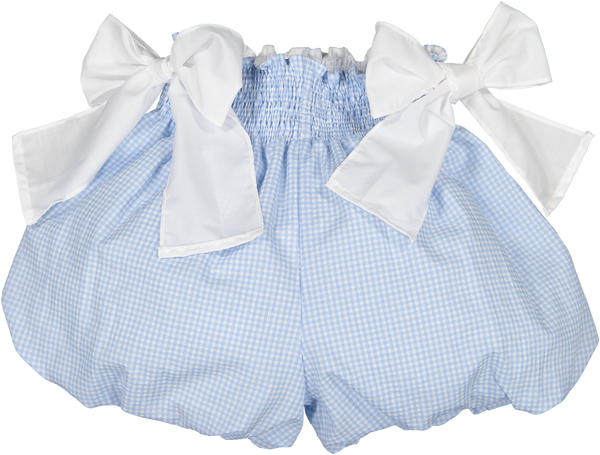 Mini Blue Gingham Bubbly Shorts