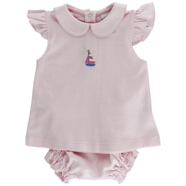 Sailboat Diaper Cover Set- Pink
