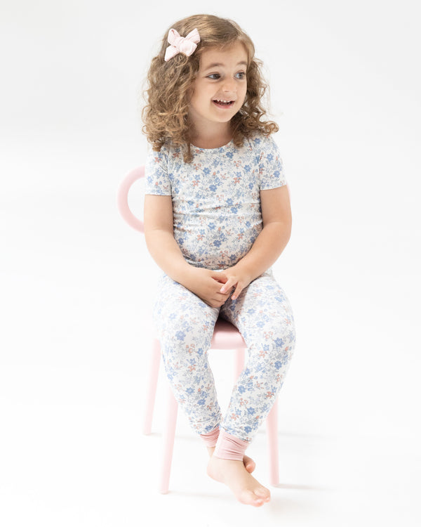 Country Girl Floral Loungewear Set- Ivory/Mellow Rose