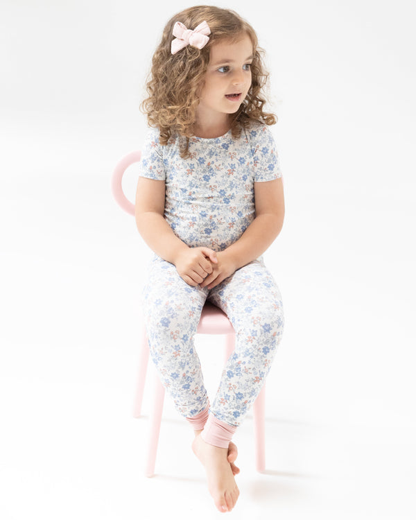 Country Girl Floral Loungewear Set- Ivory/Mellow Rose