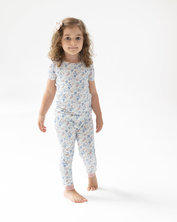 Country Girl Floral Loungewear Set- Ivory/Mellow Rose