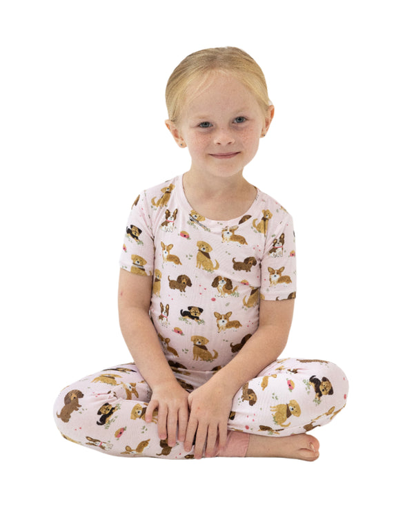 Best Friend Dogs S/S Loungewear Set- Pink