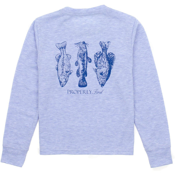 Portland Pocket Tee LS Fisherman's Paradise- Baby Blue Heather