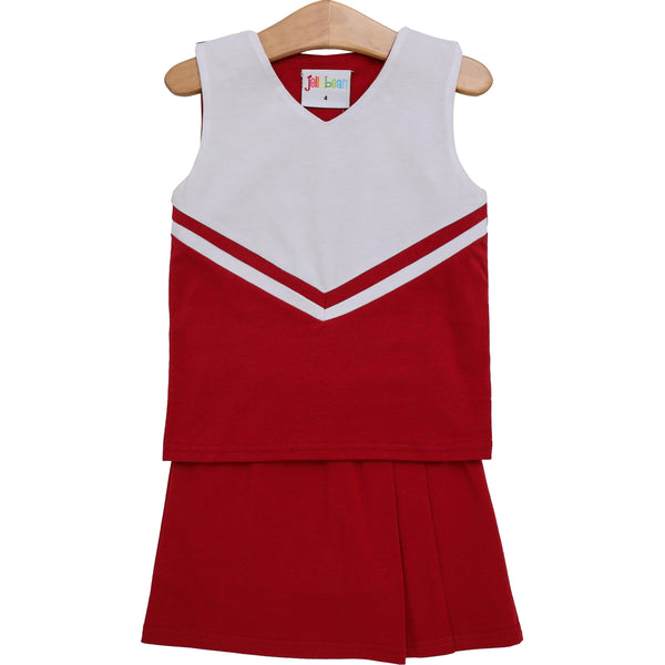 Cheer Uniform Skort Set- Crimson/White