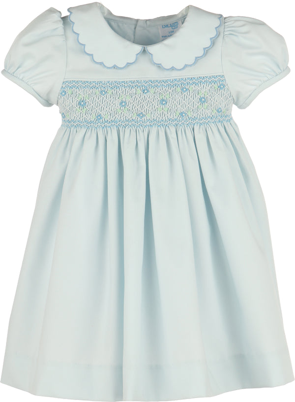 Classic Smocked Dress- Blue