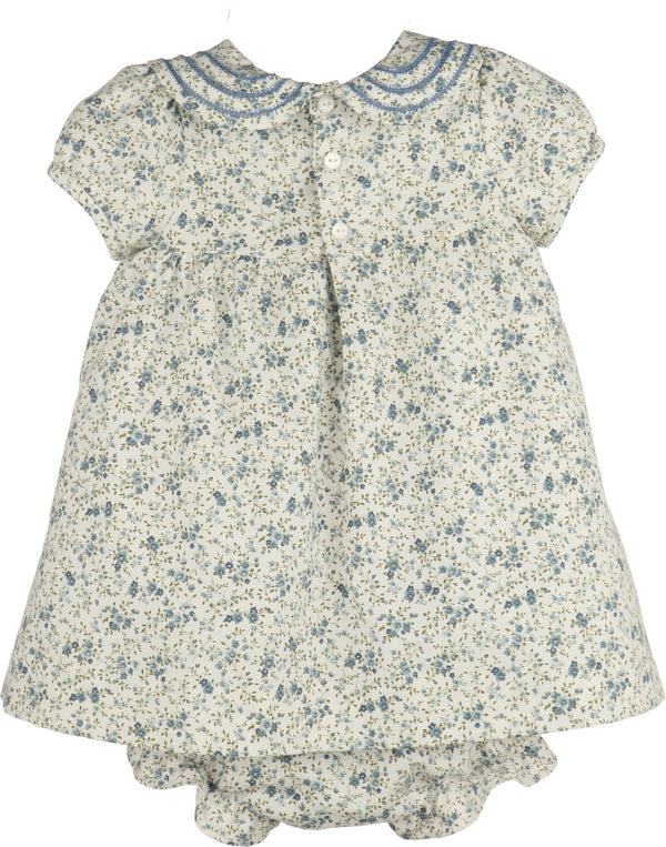Fallen Leaves Wreath Dress- Blue