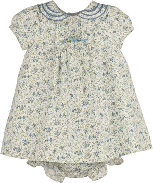 luli and me silk dress Luli & Me Blue Smocked Dress Size 3T Classic Heirloom Style 100% Silk