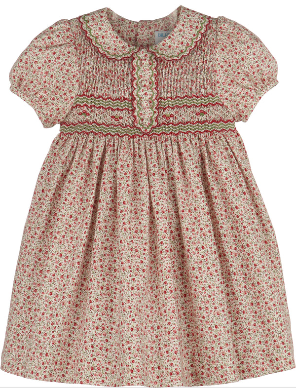 Mulberry Floral Smock Dress- Red