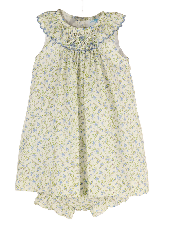 Blue Floral Smock Float Dress