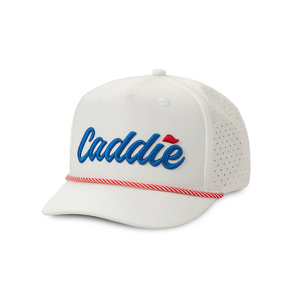 Youth Caddie Performance Rope Hat- White/Red/Blue