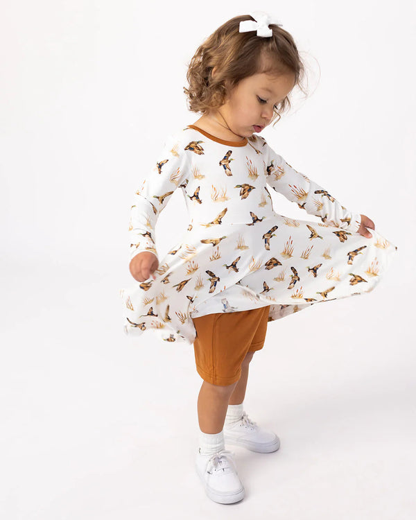 Ducks Bamboo LS Twirl Dress