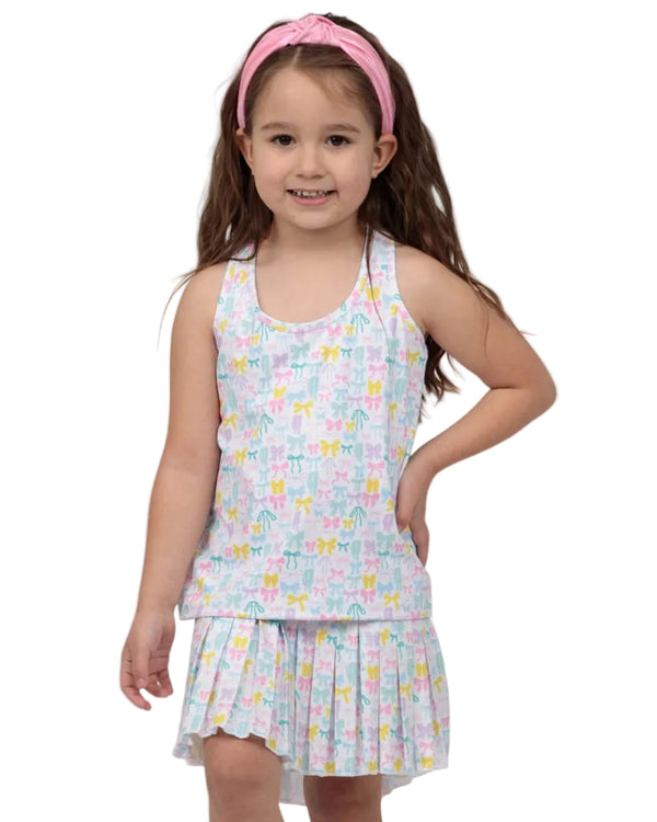 Pastel Bows Mini Pleat Skort