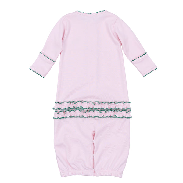 Mini Mallard Embroidered Ruffle Converter- Pink