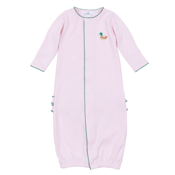 Mini Mallard Embroidered Ruffle Converter- Pink