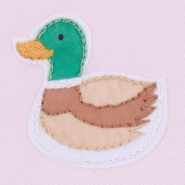 Mini Mallard Embroidered Diaper Cover Set- Pink