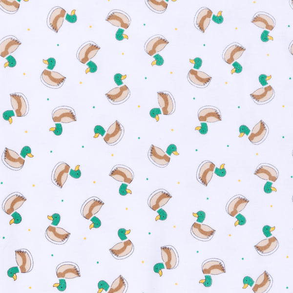 Mini Mallard Print Zipper Footie - Green