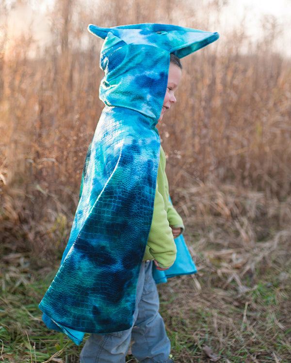 Pterodactyl Hooded Cape- Blue