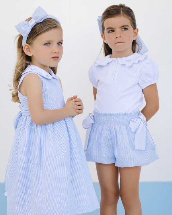 Blue Seersucker Dress