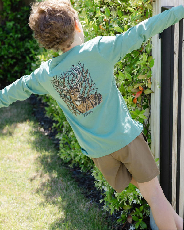 L/S Logo Tee- Buck on Sage