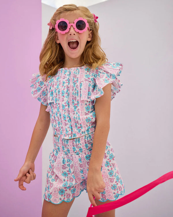 Annie Top- Marguerite Floral Pink