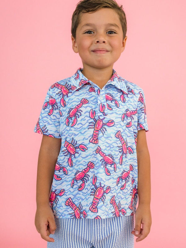 Performance Knit Polo- Blue Lobster Lagoon
