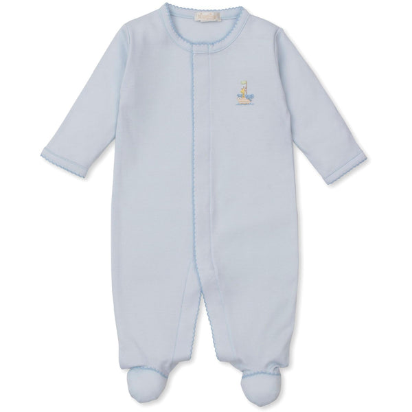 Premier Noah's Ark Footie W/ Hand Emb- Light Blue