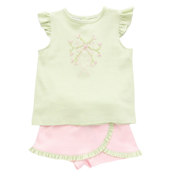 Whispy Bow Ruffle Skort Set