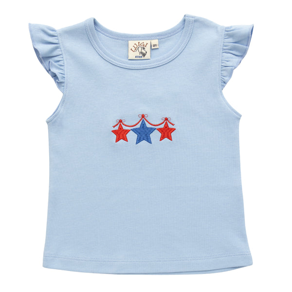 Star Spangle Flutter Sleeve Blouse