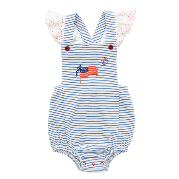 Red, White & Bows Ruffle Sunsuit