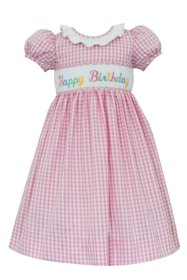 Happy Birthday Dress- Pink Gingham
