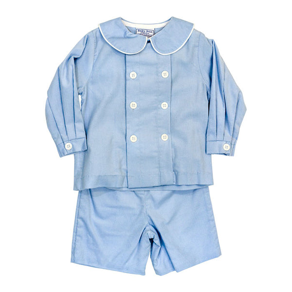 Light Blue Corduroy- Dressy Short Set