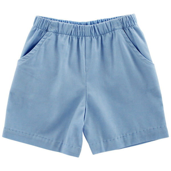 Light Blue Corduroy- Elastic Waist Short