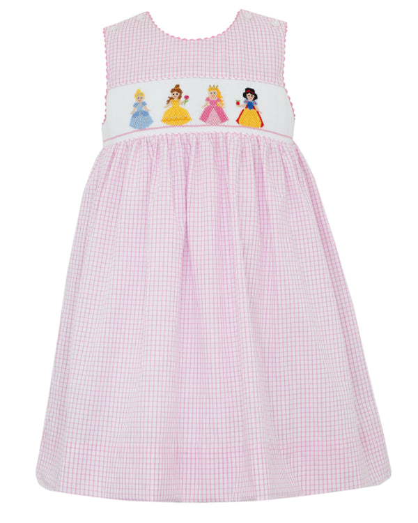 Princess Sleeveless Dress- Pink Check