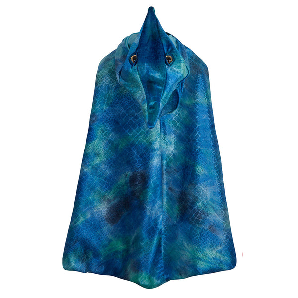Pterodactyl Hooded Cape- Blue